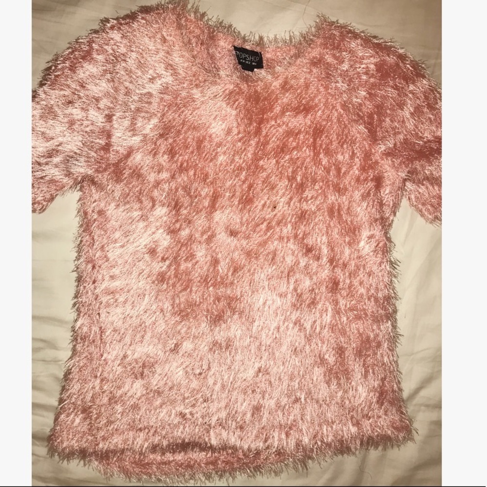 TOPSHOP furry shirt